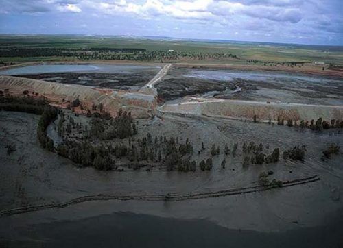 Imagen del desastre minero en el Pantano de Aznalcollar